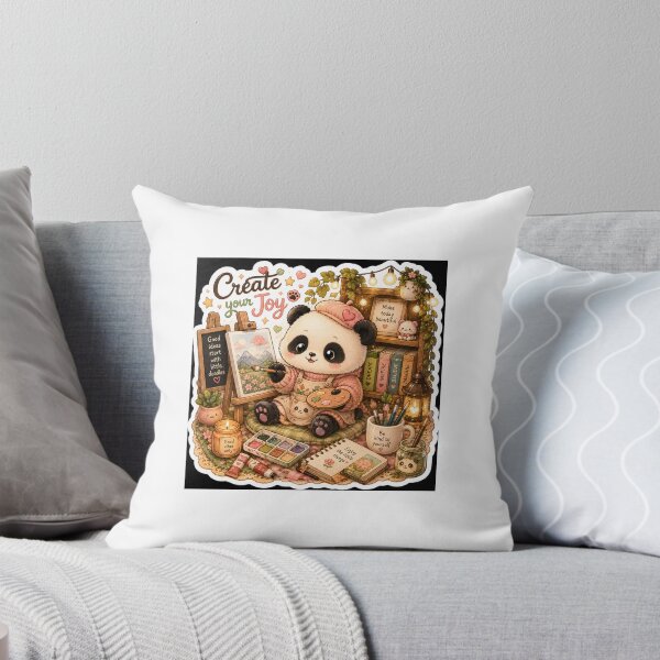 Item preview, Create Your Joy Cute Panda Artist Sticker | Cozy Kawaii Painting Aesthetic designed and sold by happyhub786.