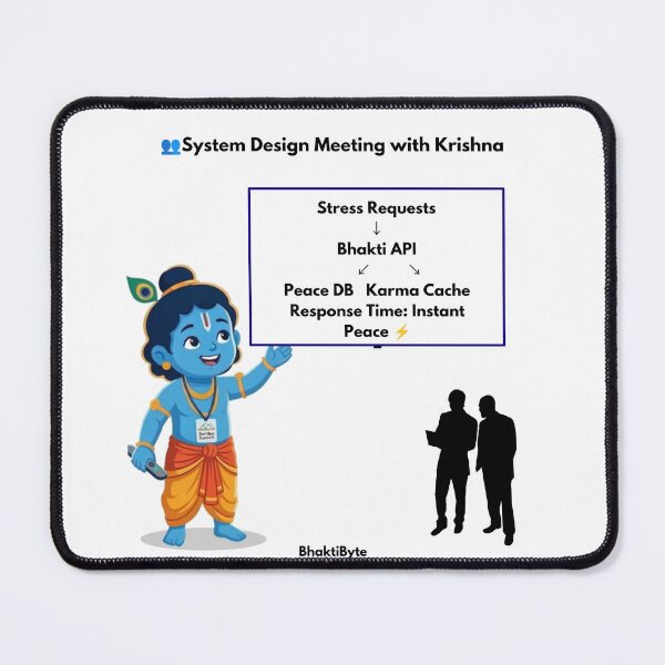 Item preview, System Design Meeting with Krishna | Software Engineer Sticker designed and sold by BhaktiByte.