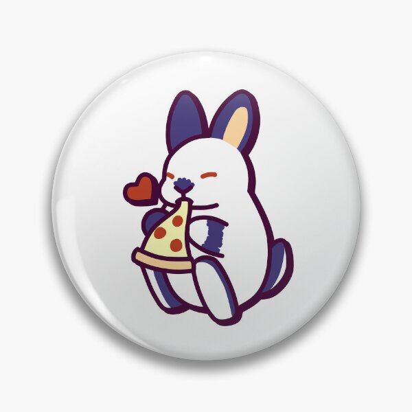 Item preview, Mona the Bunny Eating Pizza – Cute Kawaii-Inspired Design designed and sold by dittoon.