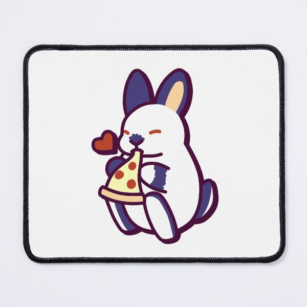 Item preview, Mona the Bunny Eating Pizza – Cute Kawaii-Inspired Design designed and sold by dittoon.