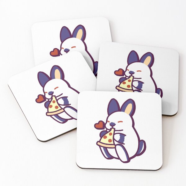 Item preview, Mona the Bunny Eating Pizza – Cute Kawaii-Inspired Design designed and sold by dittoon.