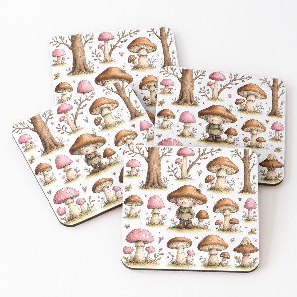 Item preview, Cute Mushroom Apron Cottagecore Kitchen Pattern designed and sold by PeacefulD-signs.