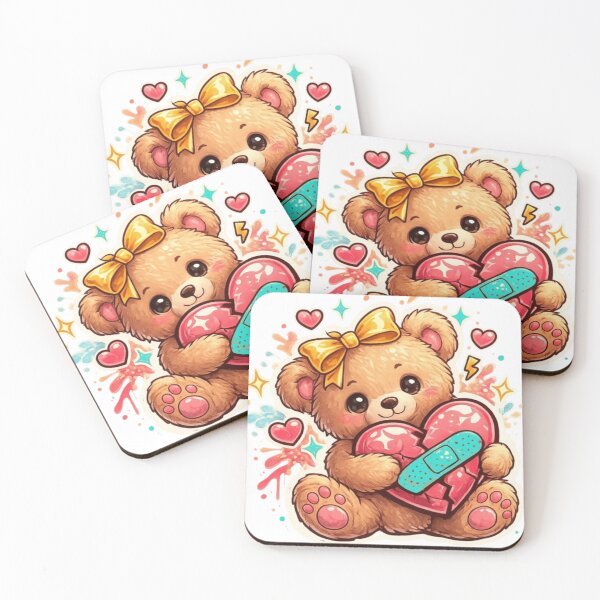Item preview, Cute Teddy Bear Holding Broken Heart | Love Aesthetic designed and sold by Salma.Store.