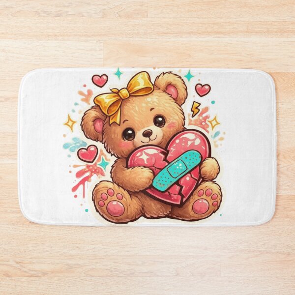Item preview, Cute Teddy Bear Holding Broken Heart | Love Aesthetic designed and sold by Salma.Store.