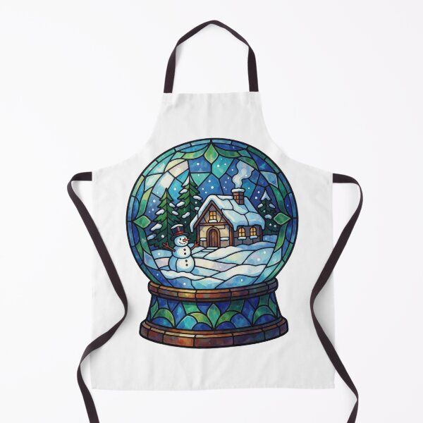 Item preview, Stained Glass Snow Globe Sticker | Winter Cottage Art designed and sold by AillustriaAK.