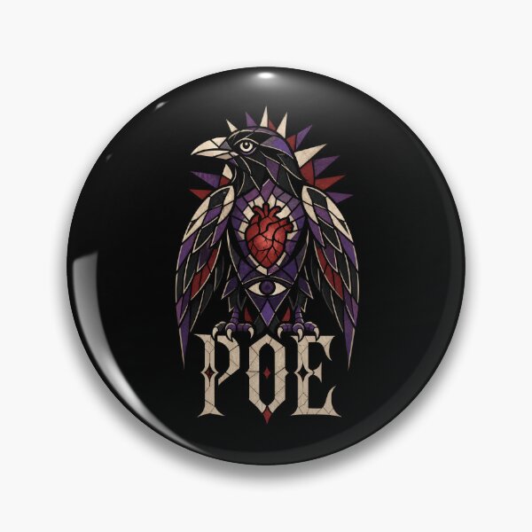 Item preview, Poe Stained Glass Raven Anatomical Heart Design designed and sold by Fenay Designs.