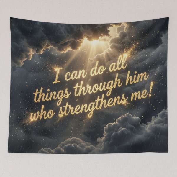 Item preview, Philippians 4:13 I Can Do All Things Through Him Gold Text designed and sold by Pioneer Spirit Market.