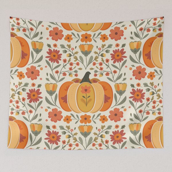 Item preview, Scandinavian Folk Art, Floral Pumpkin designed and sold by xiao xuans.