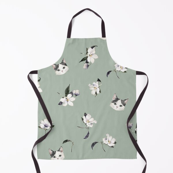 Item preview, Mint Blossom Cat Garden A-Line Dress Pattern designed and sold by IconicDesignsXd.