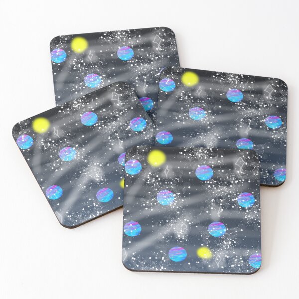Item preview, Colourful blue and yellow circles on black designed and sold by Dniprianka.