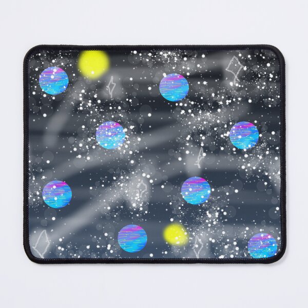 Item preview, Colourful blue and yellow circles on black designed and sold by Dniprianka.