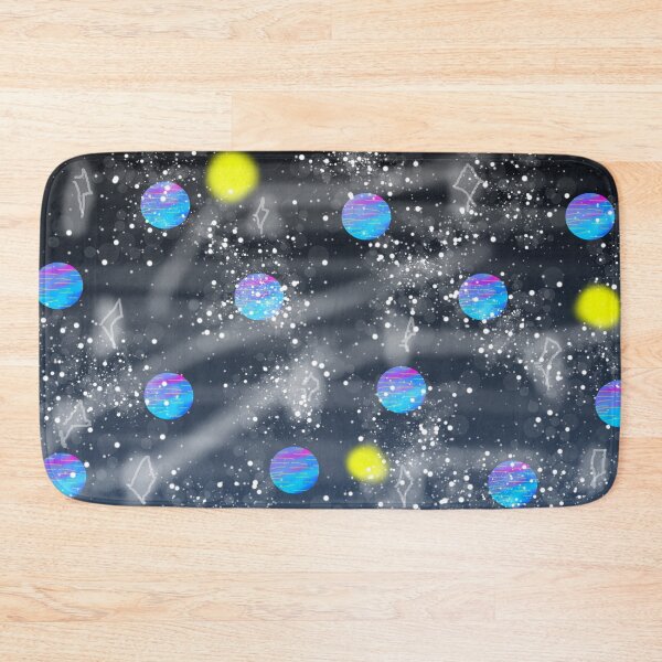 Item preview, Colourful blue and yellow circles on black designed and sold by Dniprianka.