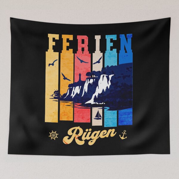 Item preview, HOLIDAYS Rügen Island Baltic Sea Retro Vintage Design designed and sold by HoshisWorld2018.