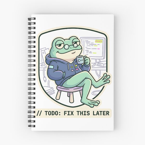 Item preview, Funny Coding Frog Programmer TODO: Fix This Later Sticker designed and sold by Urben Loop.