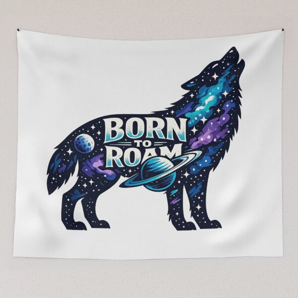 Item preview, Born to Roam – Cosmic Wolf Galaxy Adventure designed and sold by Dreamy fantasy design.
