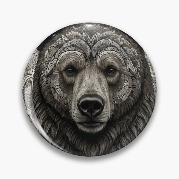 Item preview, Grizzly Bear Mandala Art — Wildlife Print designed and sold by RawNaturePrints.