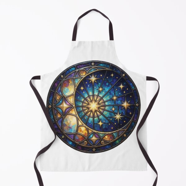 Item preview, Stained Glass Moon Sticker | Celestial Moon Art designed and sold by AillustriaAK.