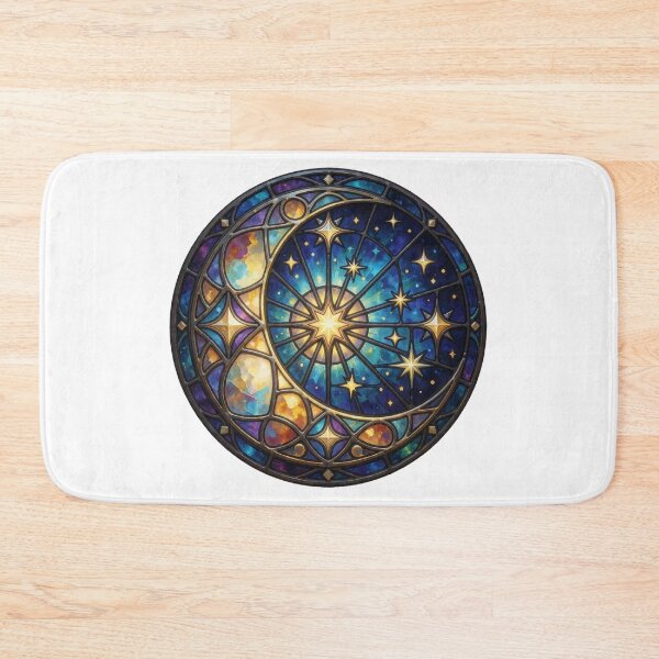 Item preview, Stained Glass Moon Sticker | Celestial Moon Art designed and sold by AillustriaAK.