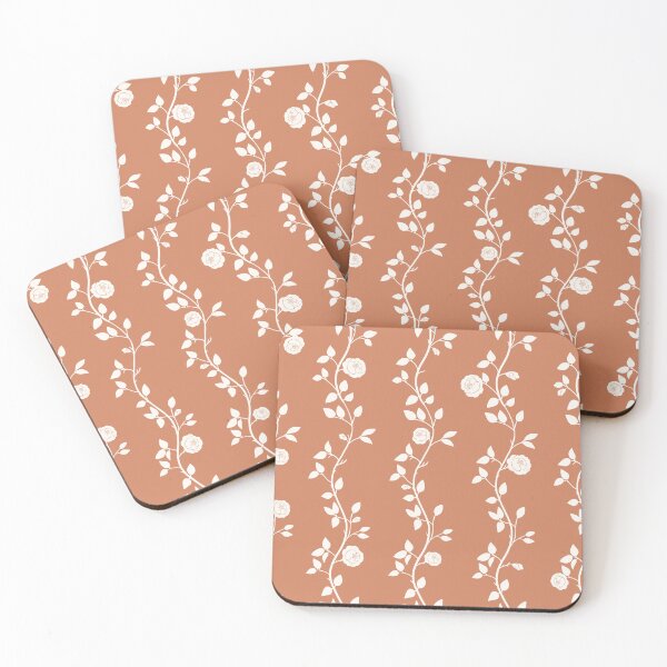 Item preview, English Garden Roses Terracotta Cottagecore Pattern designed and sold by Little Wimbly.