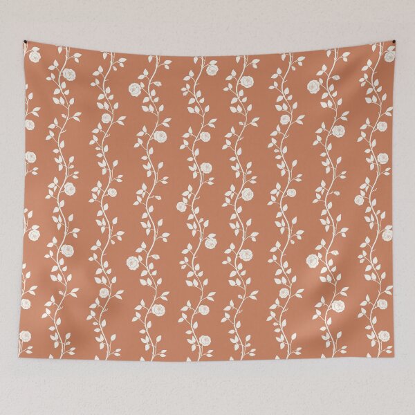 Item preview, English Garden Roses Terracotta Cottagecore Pattern designed and sold by Little Wimbly.