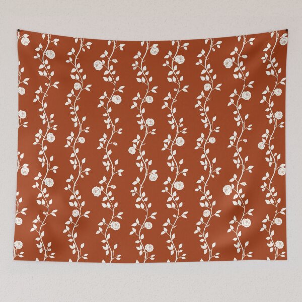 Item preview, English Garden Roses Rust Cottagecore Pattern designed and sold by Little Wimbly.