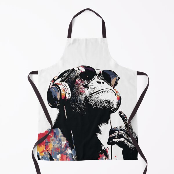 Item preview, DJ Monkey Aesthetic Ape With Headphones And Glasses designed and sold by GrinGalore.