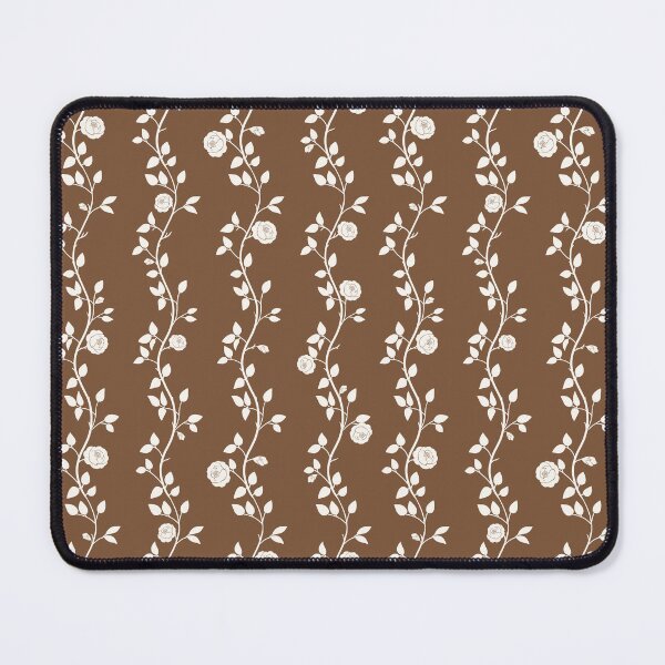 Item preview, English Garden Roses Mocha Brown Cottagecore Pattern designed and sold by Little Wimbly.