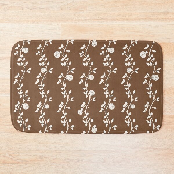 Item preview, English Garden Roses Mocha Brown Cottagecore Pattern designed and sold by Little Wimbly.