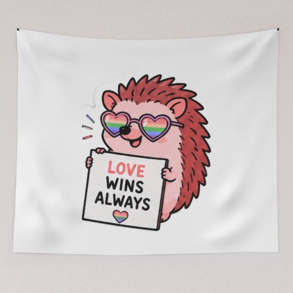 Item preview, Love Is Love Cute Hedgehog Pride designed and sold by Pixanova.