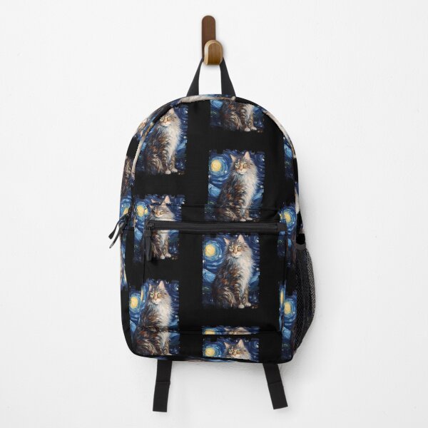 Item preview, Funny Norwegian Forest Cat Starry Night Illustration Mom Dad Kids designed and sold by rafaeltto.