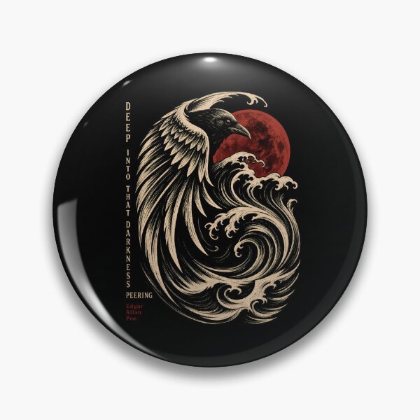 Item preview, The Raven Deep Into That Darkness Peering Red Moon Art designed and sold by Fenay Designs.