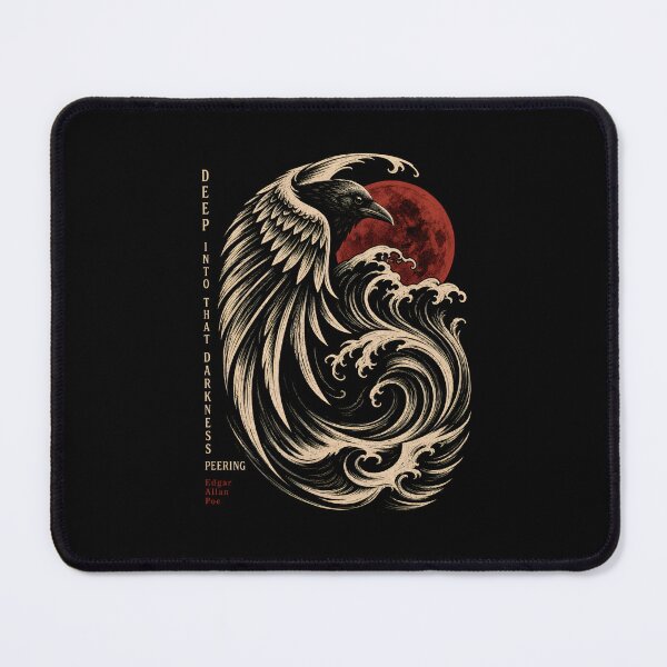 Item preview, The Raven Deep Into That Darkness Peering Red Moon Art designed and sold by Fenay Designs.