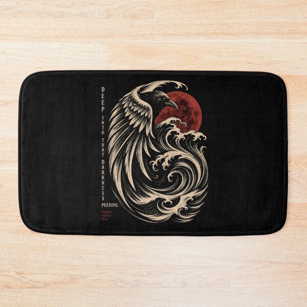 Item preview, The Raven Deep Into That Darkness Peering Red Moon Art designed and sold by Fenay Designs.