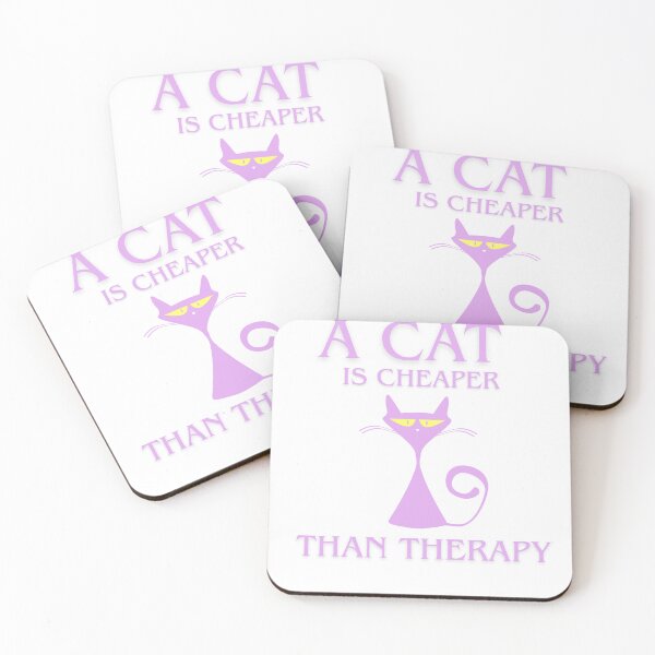 Item preview, A cat is cheaper than terapy - pink designed and sold by Tshirtmania4you.