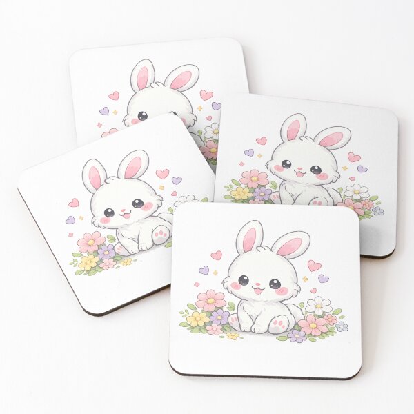 Item preview, happy rabbit baby with hearts in garden  designed and sold by Uni-Fashion.