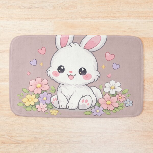 Item preview, happy rabbit baby with hearts in garden  designed and sold by Uni-Fashion.