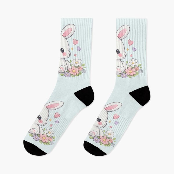 Item preview, happy rabbit baby with hearts in garden  designed and sold by Uni-Fashion.