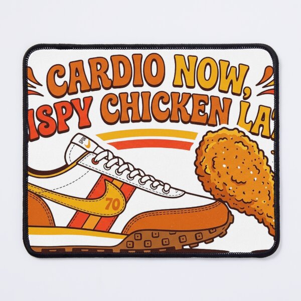 Item preview, Cardio Now, Crispy Chicken Later - Funny Runner Retro 70s Design designed and sold by 24gap.