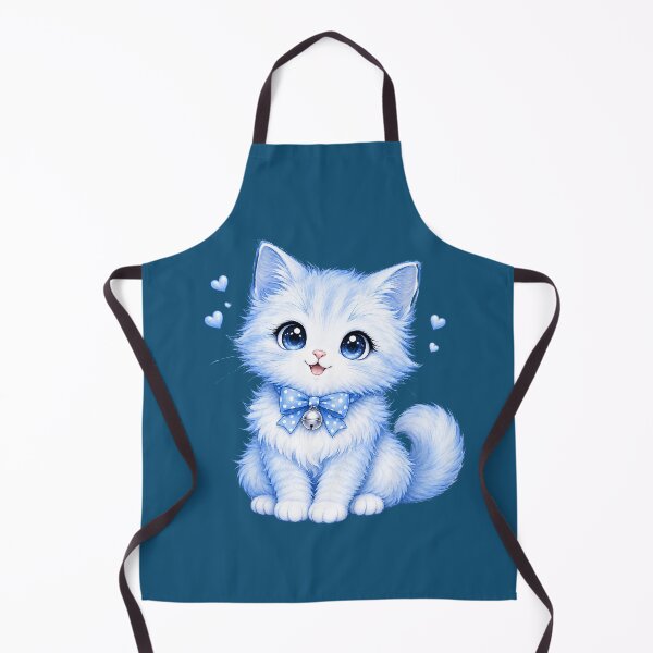 Item preview, Adorable Fluffy Blue Kitty Bow and Hearts designed and sold by digitalbob60.