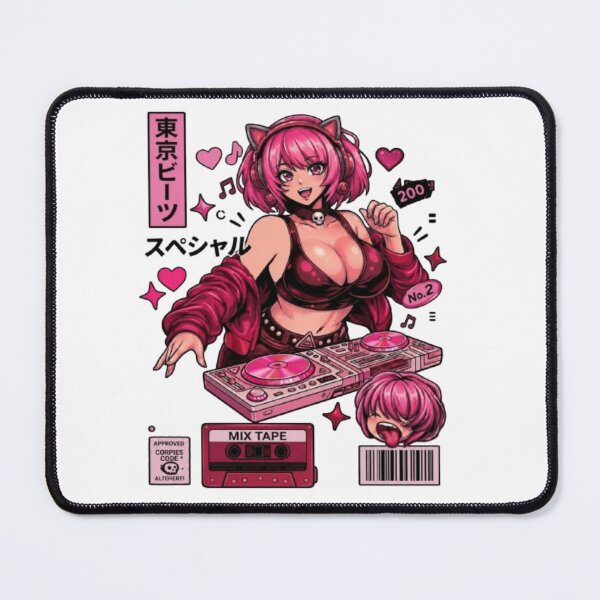 Item preview, Anime DJ girl with pink hair designed and sold by Ahmedsyde.