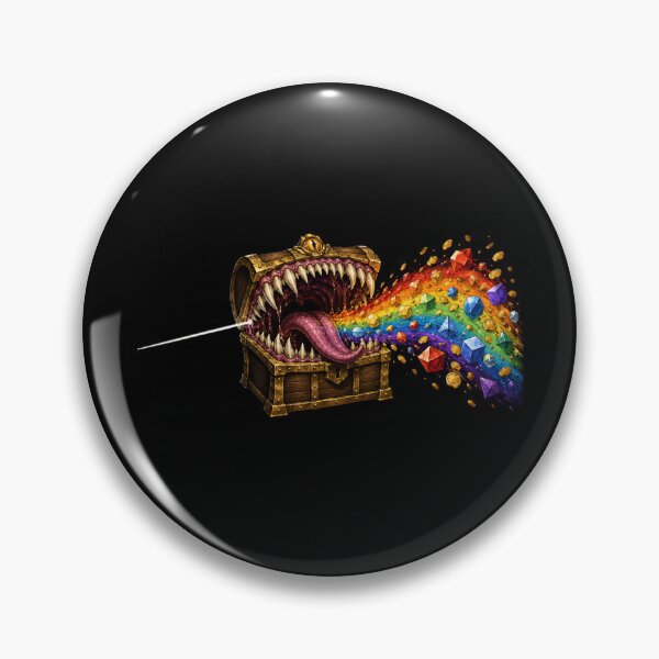Item preview, Fantasy RPG Mimic Chest Rainbow Polyhedral Dice Prism Parody designed and sold by Fenay Designs.