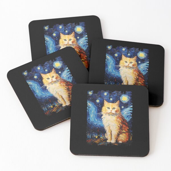 Item preview, Funny Ragamuffin Cat Starry Night Illustration Mom Dad Kids designed and sold by rafaeltto.