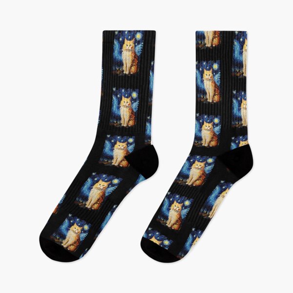 Item preview, Funny Ragamuffin Cat Starry Night Illustration Mom Dad Kids designed and sold by rafaeltto.