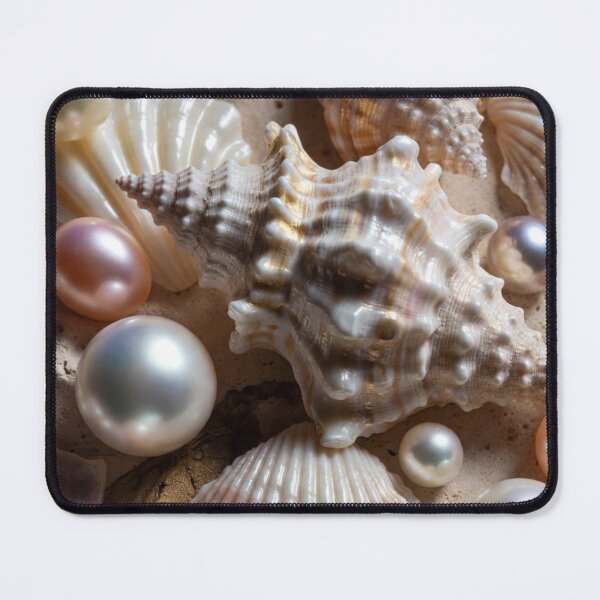 Item preview, Luxury Seashell Pearl Starfish Coastal Art designed and sold by IntelliMindDesigns.