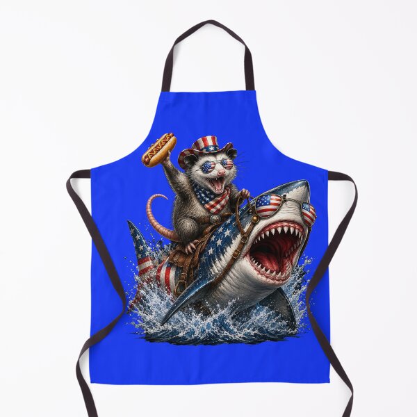 Item preview, Patriotic Opossum Riding Shark Funny Fourth of July American Humor designed and sold by Willyboy16.