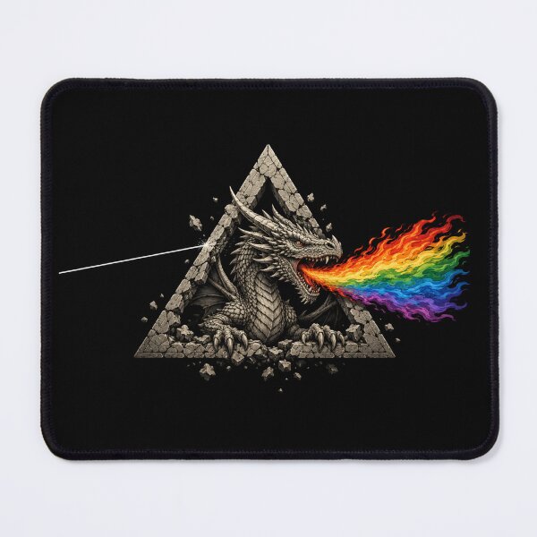 Item preview, Epic Stone Dragon Prism Rainbow Fire Breath Fantasy Art designed and sold by Fenay Designs.
