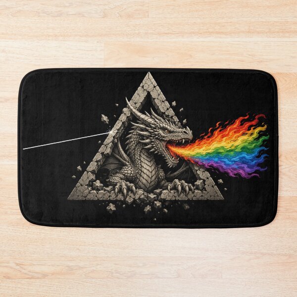 Item preview, Epic Stone Dragon Prism Rainbow Fire Breath Fantasy Art designed and sold by Fenay Designs.