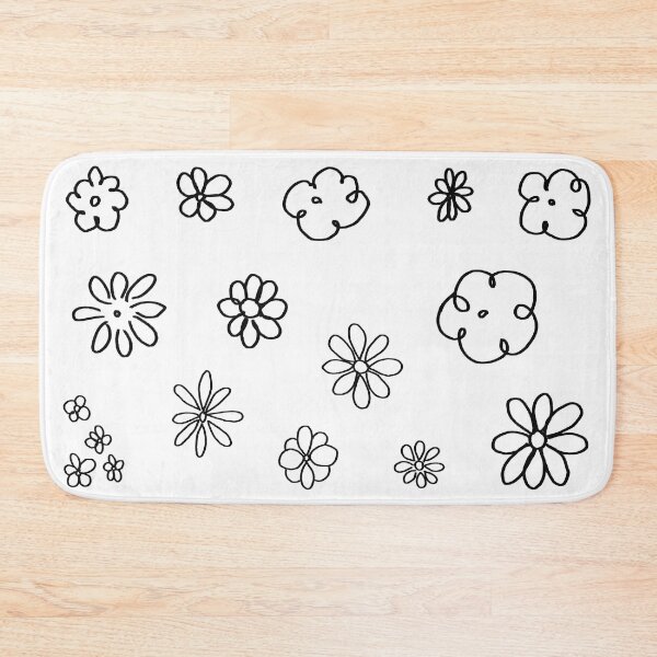Item preview, Hand Drawn Doodle Flowers Set – Black Chalk Chamomile and Daisy Scribbles designed and sold by EmeraldeaDesign.