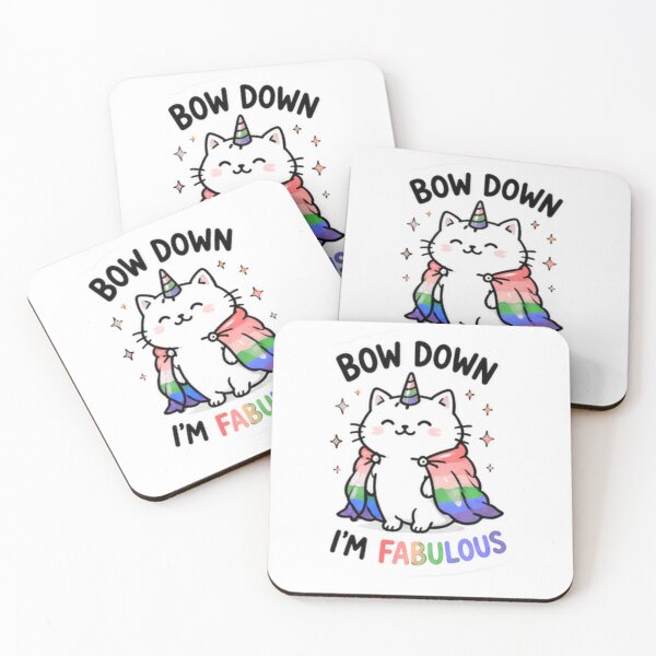 Item preview, Stay Fabulous Cute Pride Unicorn Cat designed and sold by Pixanova.