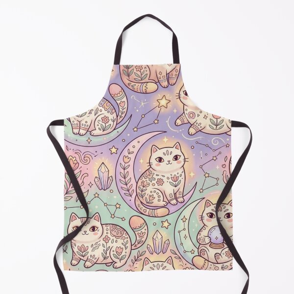 Item preview, Cute Celestial Cat Pattern with Magic Crystals designed and sold by Iampoji.
